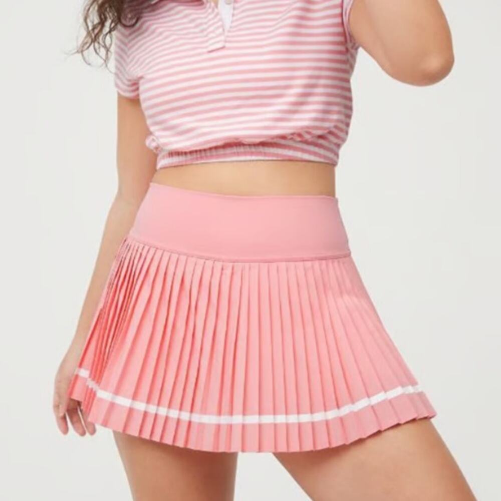Aerie Offline NWT All aces tennis skirt pleated skort bubble gum pink athletic